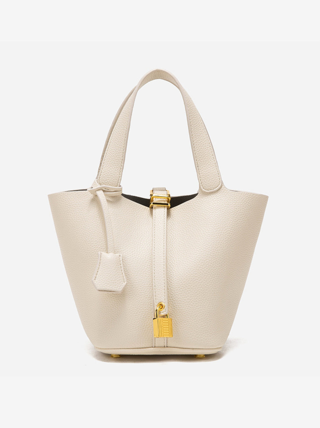 Glaiza | Sleek Gold-Lock Bucket Bag