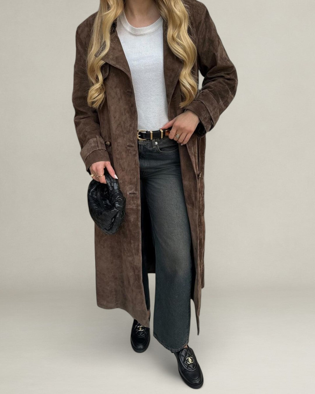 Marrievelle | Suede Trench Coat