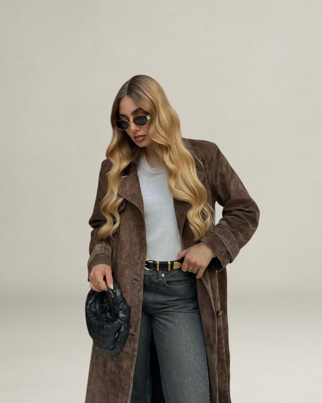 Marrievelle | Suede Trench Coat
