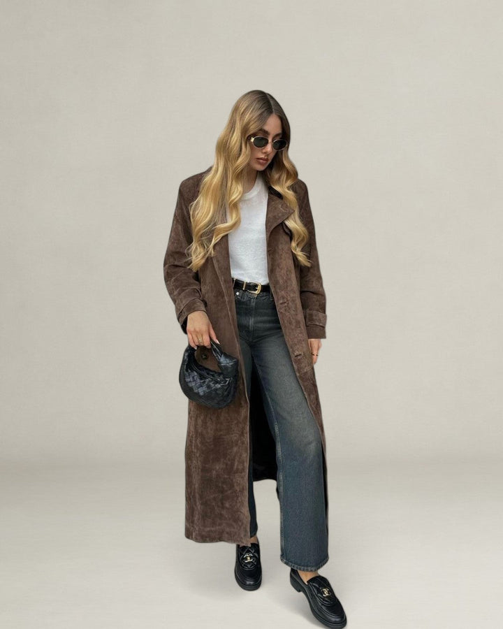 Marrievelle | Suede Trench Coat