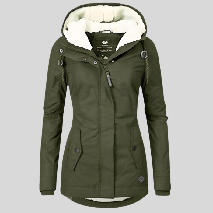 Valentina | Waterproof Long Jacket with Hood and Lining