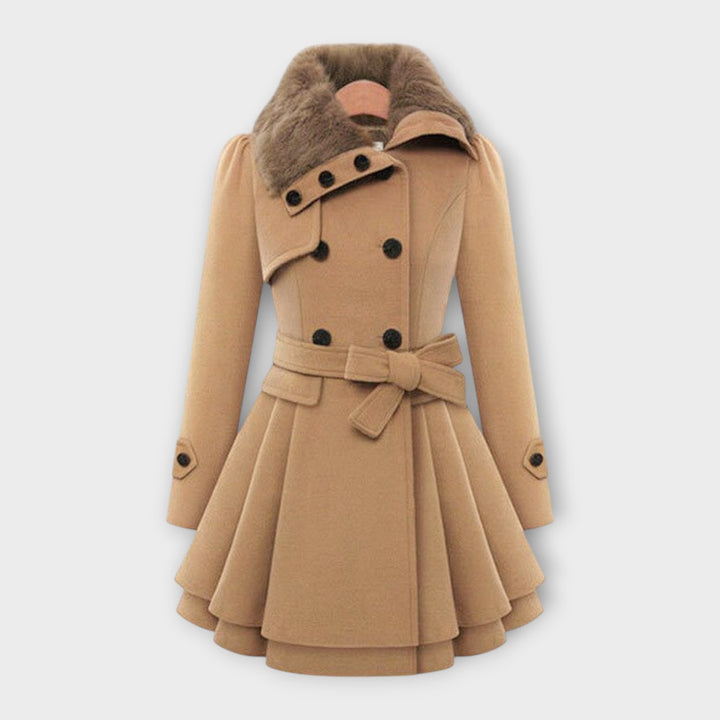 Emma - Chic Coat Featuring a Faux Fur Collar