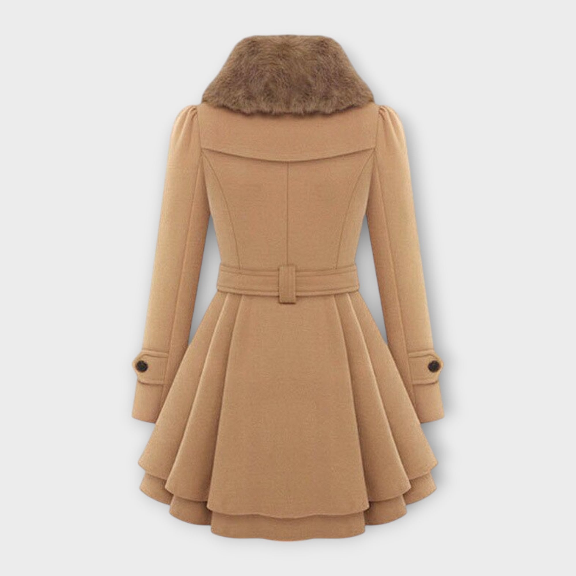 Emma - Chic Coat Featuring a Faux Fur Collar