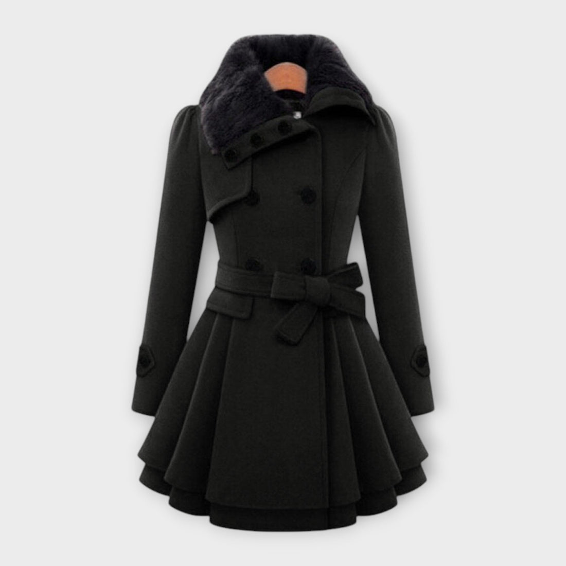 Emma - Chic Coat Featuring a Faux Fur Collar