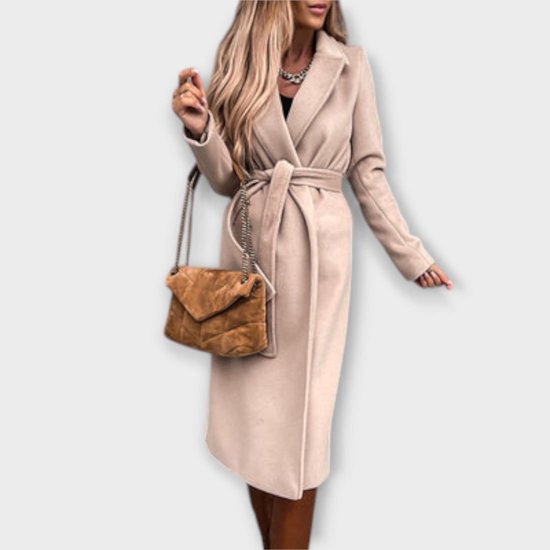 Eliza - Chic Belted Long Coat