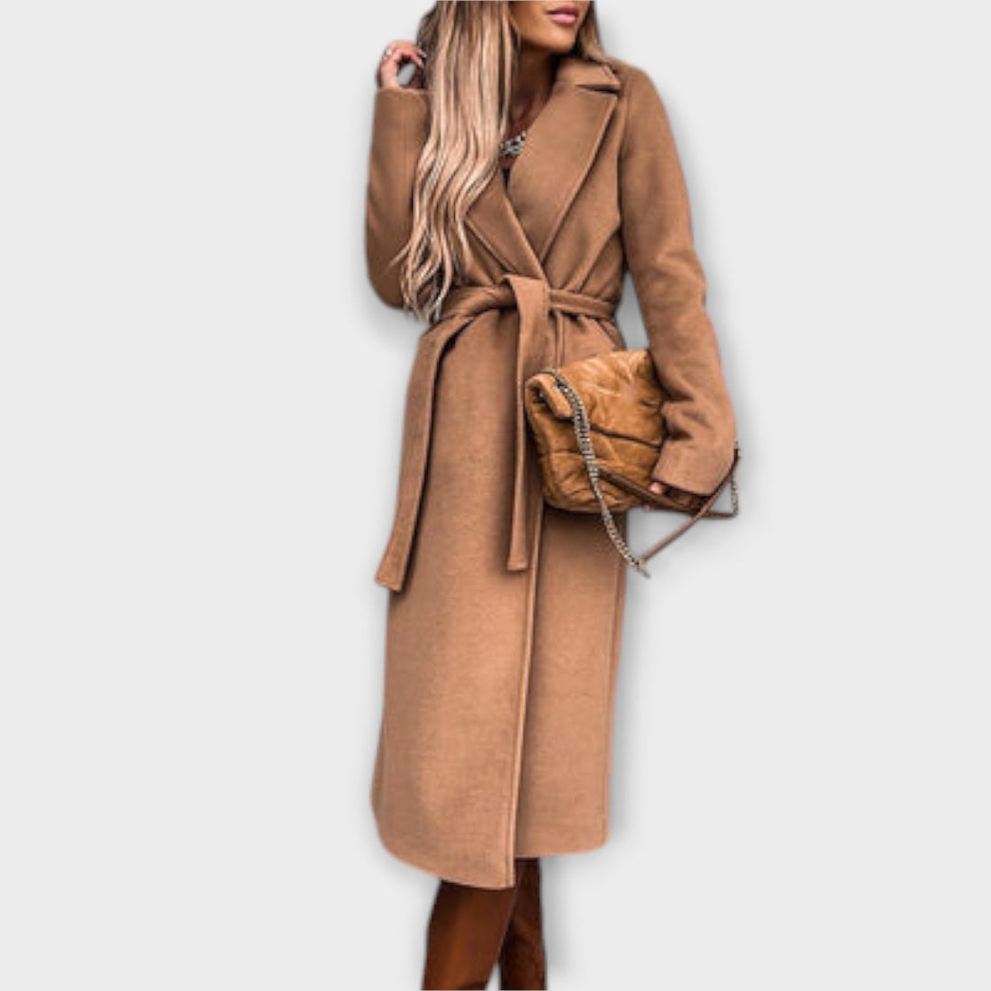 Eliza - Chic Belted Long Coat